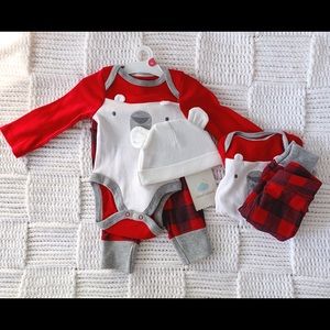 Cloud Island Twin Set with Hats 6 pieces total NB